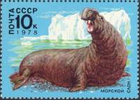 1978-055 Марка СССР Морской слон  Животный мир Антарктики III O