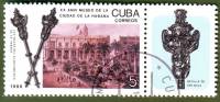 (1988-093) Марка + купон Куба "Церемониальные жезлы"    30 лет музея Гаваны III Θ