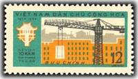 (1964-034) Марка Вьетнам "Строительство"   10 лет освобождения Ханоя III O