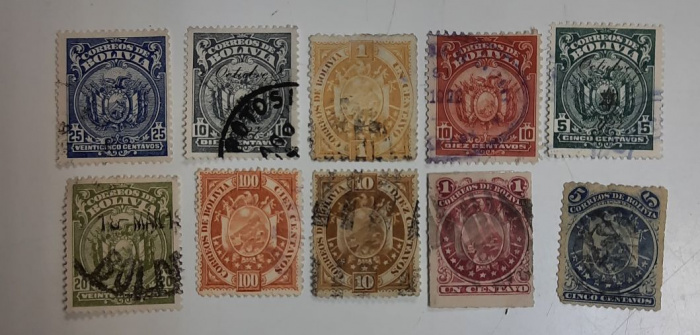 (--) Набор марок Боливия &quot;10 шт.&quot;  Гашёные  , II Θ