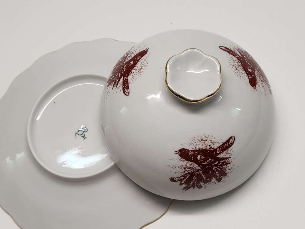 Масленка паштетница глухарь тетерев ЛОЗ керамика