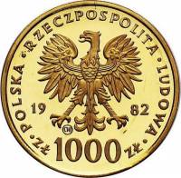 () Монета Польша 1982 год 10000  ""   Биметалл (Платина - Золото)  UNC
