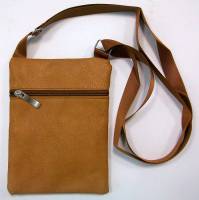 Сумка мужская с ремнем, Кожзам, 4 отделения, Молнии, Бежевая