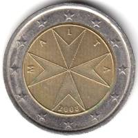 (2008) Монета Мальта 2008 год 2 евро "Мальтийский крест"  Биметалл  VF