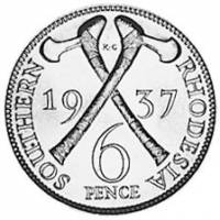 (№1937km10) Монета Южная Родезия 1937 год 6 Pence