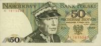 (1974) Банкнота Польша 1975 год 50 злотых "Кароль Сверчевский"   UNC