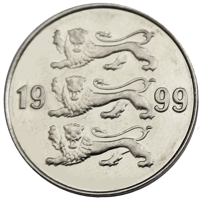 1999 Монета Эстония 1999 год 20 центов  Сталь  XF