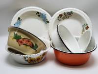 Эмалированные миски 7 штук раных размеров