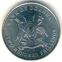 (№1998km68) Монета Уганда 1998 год 200 Shillings