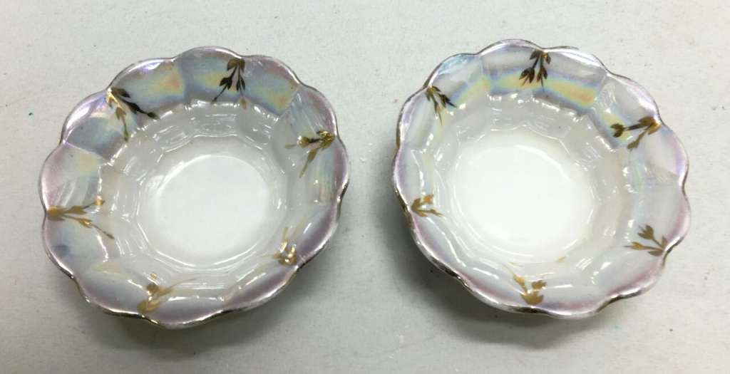 Набор фарфора, перламутр, 3 предмета