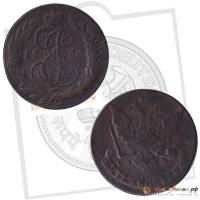 (1766, СПМ) Монета Россия 1766 год 5 копеек "Екатерина II"  Медь  VF