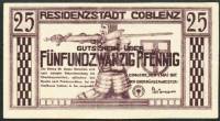(№1917) Банкнота Германия 1917 год "25 Pfennig"