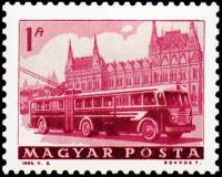 (1963-034) Марка Венгрия "Троллейбус"    Общественный транспорт (Стандартный выпуск) II Θ