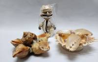 Набор сувениров фигурок из крупных морских раковин 3 шт 