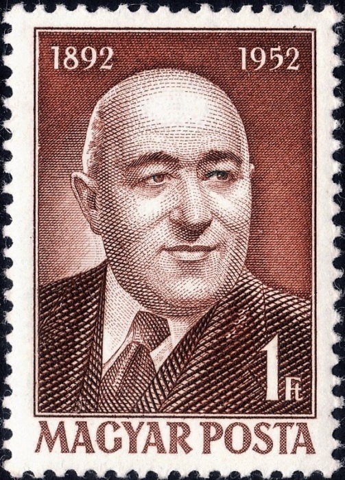 (1952-007) Марка Венгрия "Матьяш Ракоши"    60 лет со дня рождения Матьяша Ракоши II &Theta;