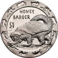 (2008) Монета Сьерра-Леоне 2008 год 1 доллар "Медоед"  Чернение Медь-Никель  UNC