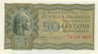 (№1951P-259b) Банкнота Аргентина 1951 год "50 Centavos"