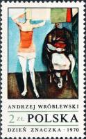 (1970-051) Марка Польша "Стирка"    День почтовой марки. Современная живопись III Θ