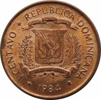 (№1984km64) Монета Доминиканская Республика 1984 год 1 Centavo