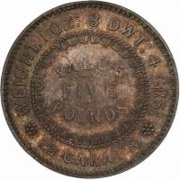 (№1852pn2) Монета Австралия 1852 год 5 Pounds