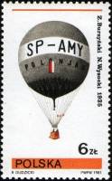 (1981-008) Марка Польша "Воздушный шар (1935)"    Воздушные шары III Θ