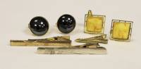 Набор запонок и зажимов для галстука, 7 предметов (см. фото)