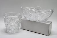 Салатник ладья и Ваза хрусталь СССР