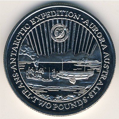 (2007) Монета Сандвичевы острова 2007 год 2 фунта &quot;Трансантарктическая экспедиция&quot;  Медь-Никель  UNC