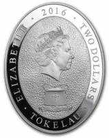(№2016) Монета Токелау 2016 год 2 Dollars (Год обезьяны)