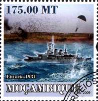 (№2009-3122) Марка Мозамбик 2009 год "Истории увидеть транспортные корабли IVMilitary", Гашеная