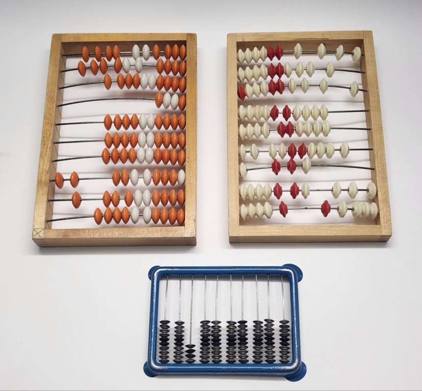 Счеты 3 штуки детские СССР дерево металл