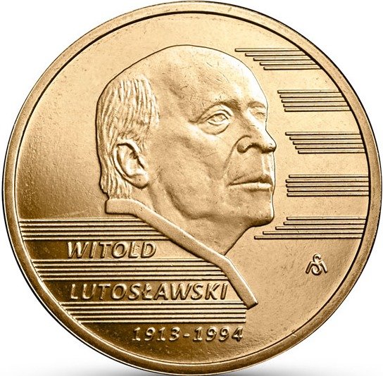 (251) Монета Польша 2013 год 2 злотых &quot;Витольд Лютославский&quot;  Латунь  UNC