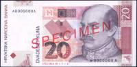 (,) Банкнота Хорватия 2001 год 20 кун "Йосип Елачич"   UNC
