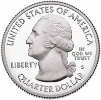 049s, Ag Монета США 2019 год 25 центов Миссии Сан-Антонио  Серебро Ag 900  PROOF