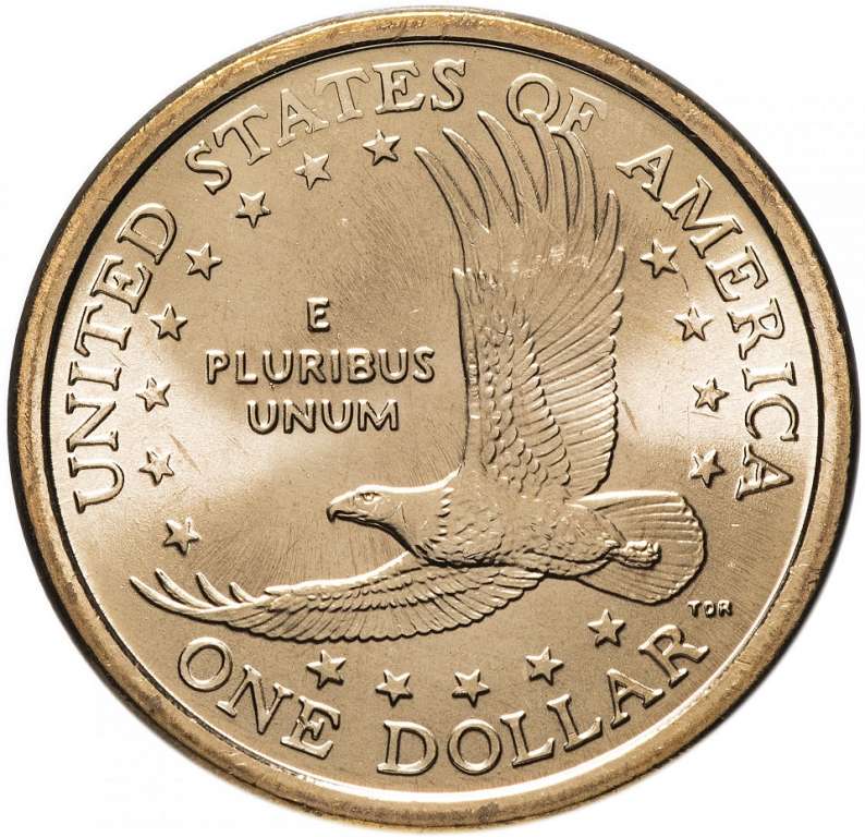 (2005p) Монета США 2005 год 1 доллар   Сакагавея Латунь  COLOR. Цветная