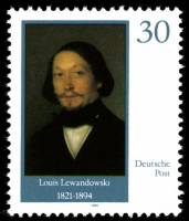 (1990-063) Марка Германия (ГДР) "Луи Левандовски"    Синагога, Берлин III Θ