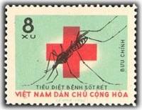 (1962-031) Марка Вьетнам "Красный Крест"  зеленая  Борьба с малярией III Θ