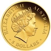 (,) Монета Австралия 2012 год 5 долларов   Биметалл (Платина - Золото)  UNC