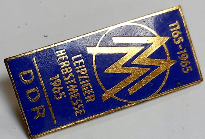 Значок Знак ГДР &quot;Leipziger herbstmesse - 65&quot; На булавке, тяжёлый 