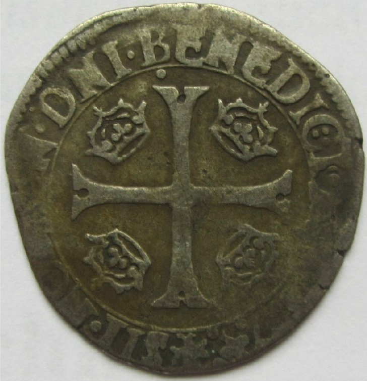 (№1577) Монета Франция 1577 год 1 Denier Tournois