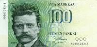 (1986) Банкнота Финляндия 1986 год 100 марок "Ян Сибелиус" Kullberg - Makinen  UNC