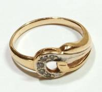 Золотое кольцо с фианитами 585 пр 2,4 гр (сост. на фото)