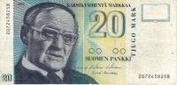 (1993) Банкнота Финляндия 1993 год 20 марок "Вяйнё Линна" Holkeri - Koivikko  VF