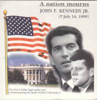 (1999) Монета Либерия 1999 год 5 долларов "Джон Фицджеральд Кеннеди Младший"  Медь-Никель  Буклет