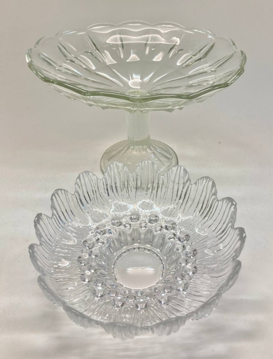 Конфетница на ножке + фруктовница, стекло