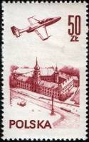(1978-001) Марка Польша "Самолет над Варшавским замком"    Современная авиация III Θ