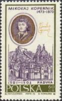 (1970-030) Марка Польша "Падуя"   500 лет со дня рождения Н. Коперника III Θ