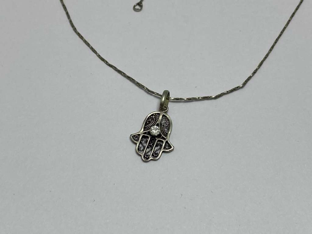 Цепочка с подвеской амулет, 925 пр