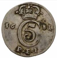 (№1681km146) Монета Норвегия 1681 год 1 Mark (Кристиан V)