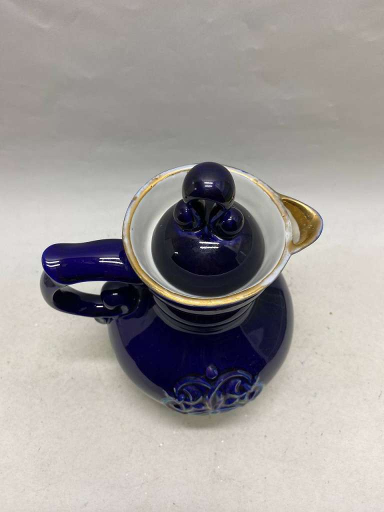 Кувшин кобальт позолота Бронницы Возрождение 24 см